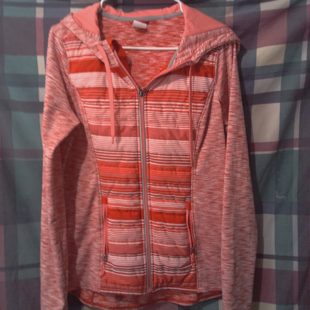 Jockey Women's Red and Pink Striped Jacket